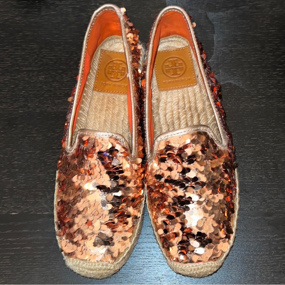 Tory Burch Women's Sequin Espadrilles - Rose Gold